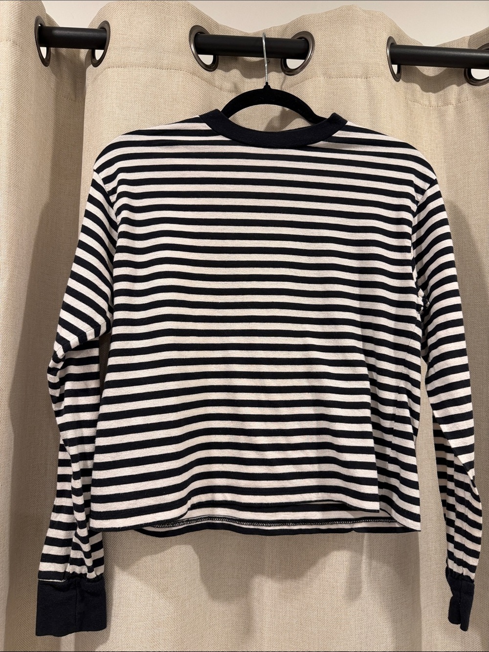 Black & White Striped Long Sleeve Tee